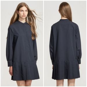 NWT Fabiana Filippi Navy Wool Cotton Dropwaist Shirt Dress